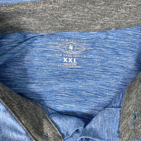 NWT G.H. Bass & Co. Men's Performance Short Sleeve Polo in Blue Size XXL - Picture 2 of 8